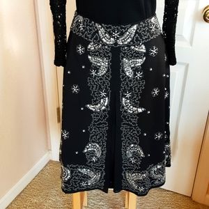 Boston Proper Black Embellished Skirt